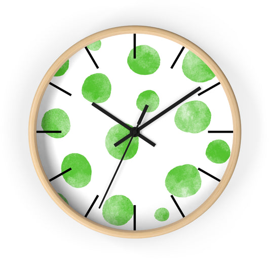 Colorful Green and White - Acrylic Wall Clock