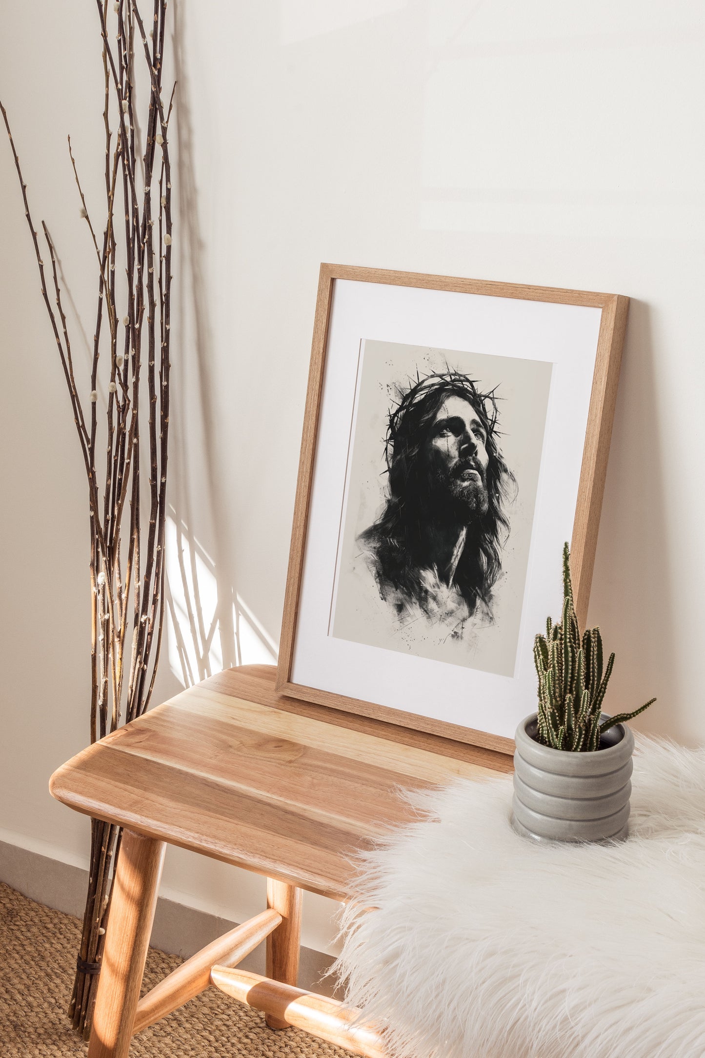 Christ Face Wall Art – Minimalist Decor