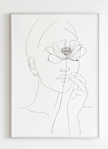 Minimalist Floral Line Art Poster – Abstract Wall Decor