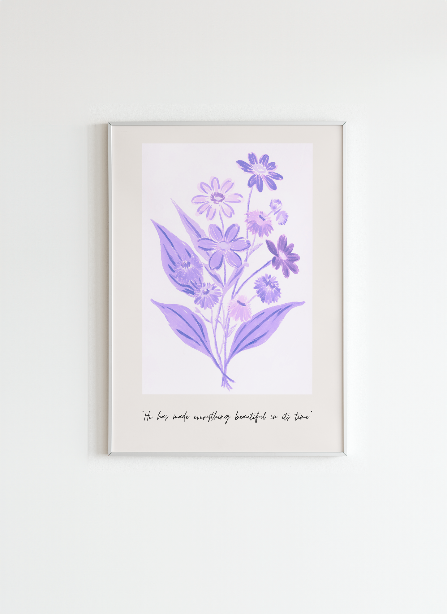 Floral Bible Verse Poster - Inspirational Wall Art