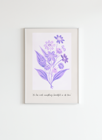 Floral Bible Verse Poster - Inspirational Wall Art