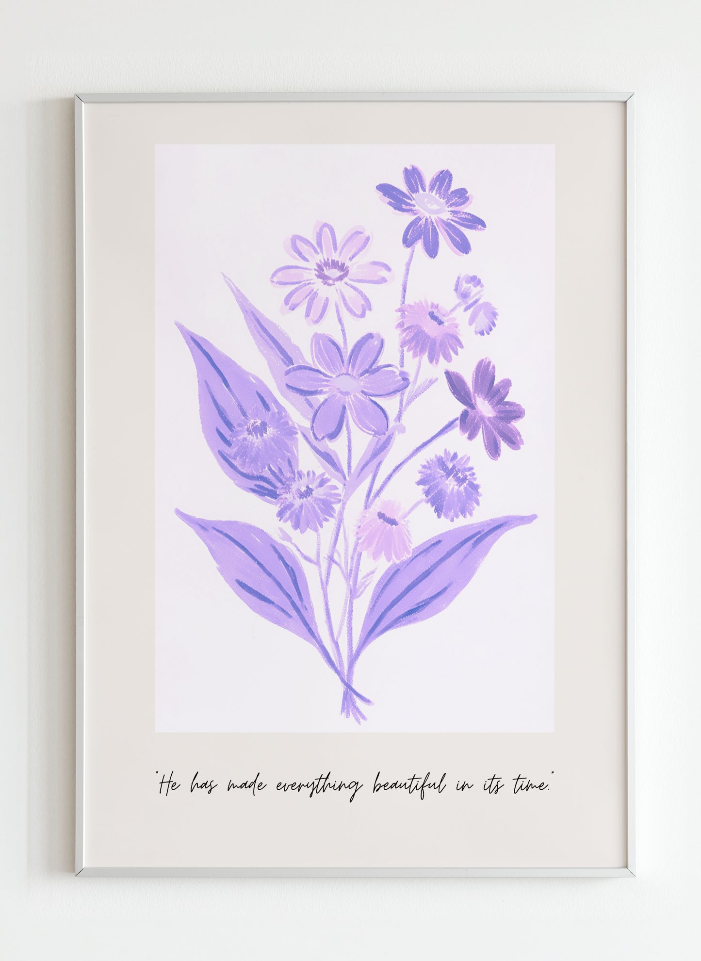 Floral Bible Verse Poster - Inspirational Wall Art